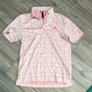 Pink Geometric Golf Polo